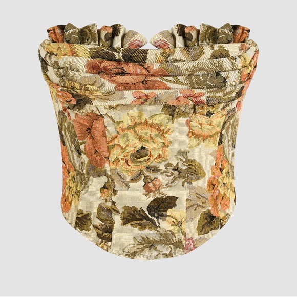 Floral strapless crop top and mid waist skirt set - Picture 3 of 4